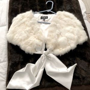 White fur cape looks like rabbit